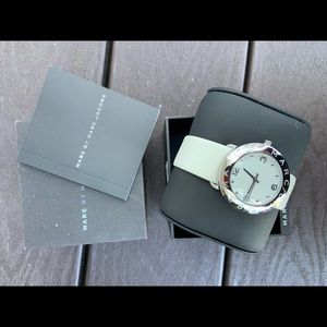 Marc by Marc Jacobs white leather watch